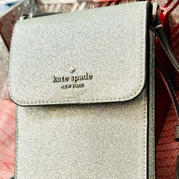🎁 NWT Kate Spade Metallic Silver Crossbody (retail $199) *Discounted shipping - Picture 5 of 13